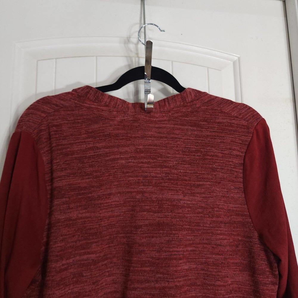 Logo Lori Goldstein Womens Jacket Red Heathered Ultrasuede Zip Up Hanky Tunic M - Picture 9 of 10